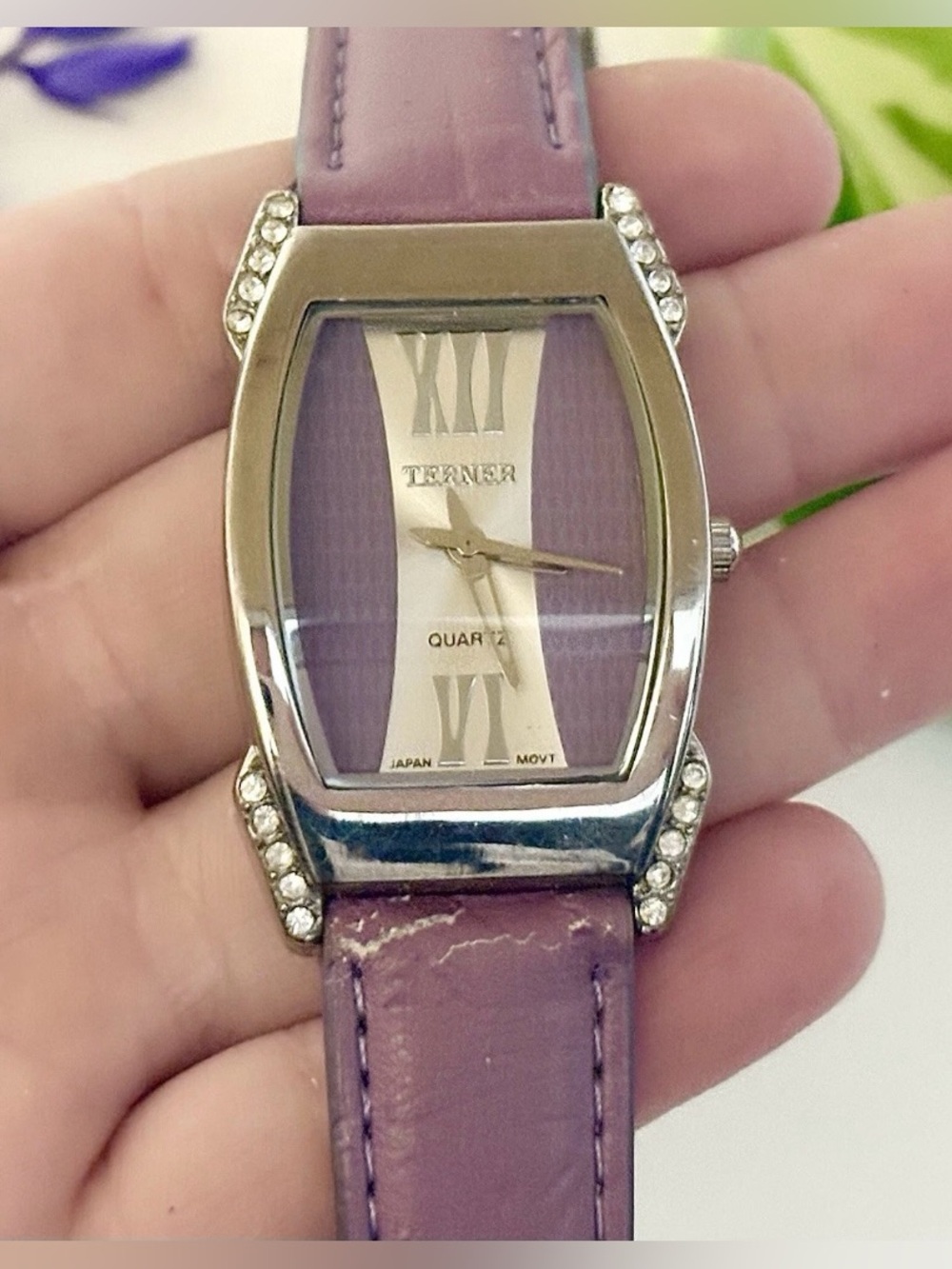 Lovely Bijoux Terner Purple Rectangular Crystal Rhinestone Watch-Women’s Fashion